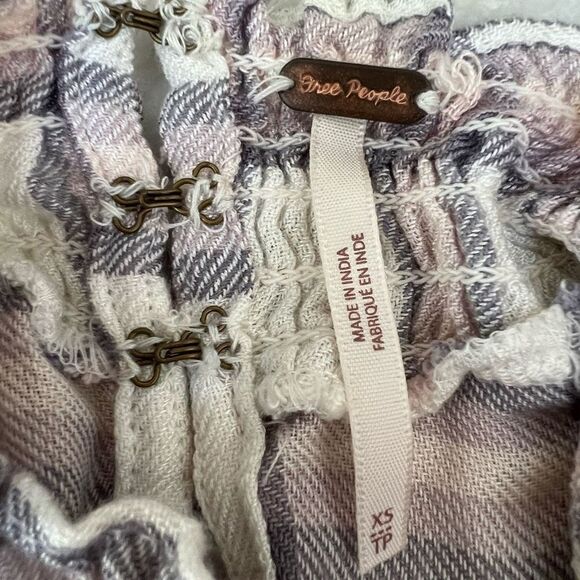 Free People Tops Free People Charlie Ruffle Plaid Mockneck Blouse size XS - Picture 4 of 7